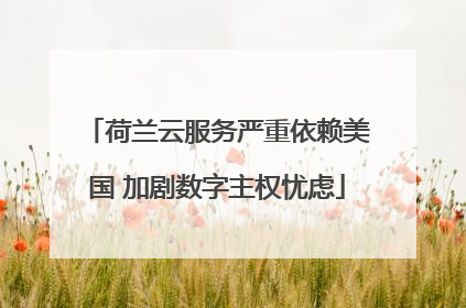 荷兰云服务严重依赖美国 加剧数字主权忧虑