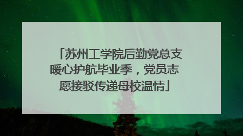 苏州工学院后勤党总支暖心护航毕业季，党员志愿接驳传递母校温情