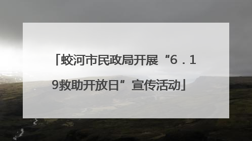 蛟河市民政局开展“6．19救助开放日”宣传活动