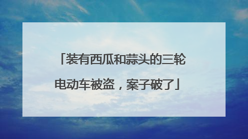 装有西瓜和蒜头的三轮电动车被盗，案子破了