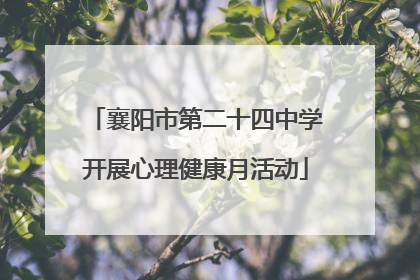襄阳市第二十四中学开展心理健康月活动