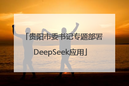 贵阳市委书记专题部署DeepSeek应用