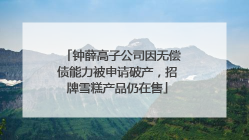 钟薛高子公司因无偿债能力被申请破产，招牌雪糕产品仍在售