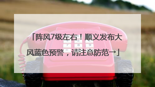 阵风7级左右！顺义发布大风蓝色预警，请注意防范→