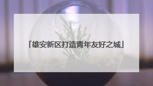雄安新区打造青年友好之城