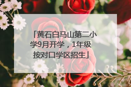 黄石白马山第二小学9月开学，1年级按对口学区招生