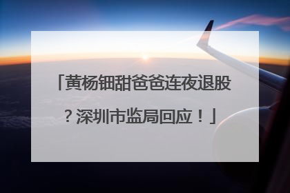 黄杨钿甜爸爸连夜退股？深圳市监局回应！