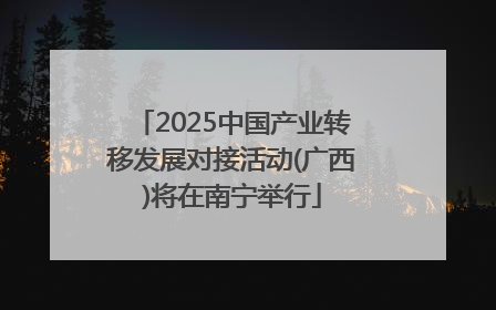 2025中国产业转移发展对接活动(广西)将在南宁举行
